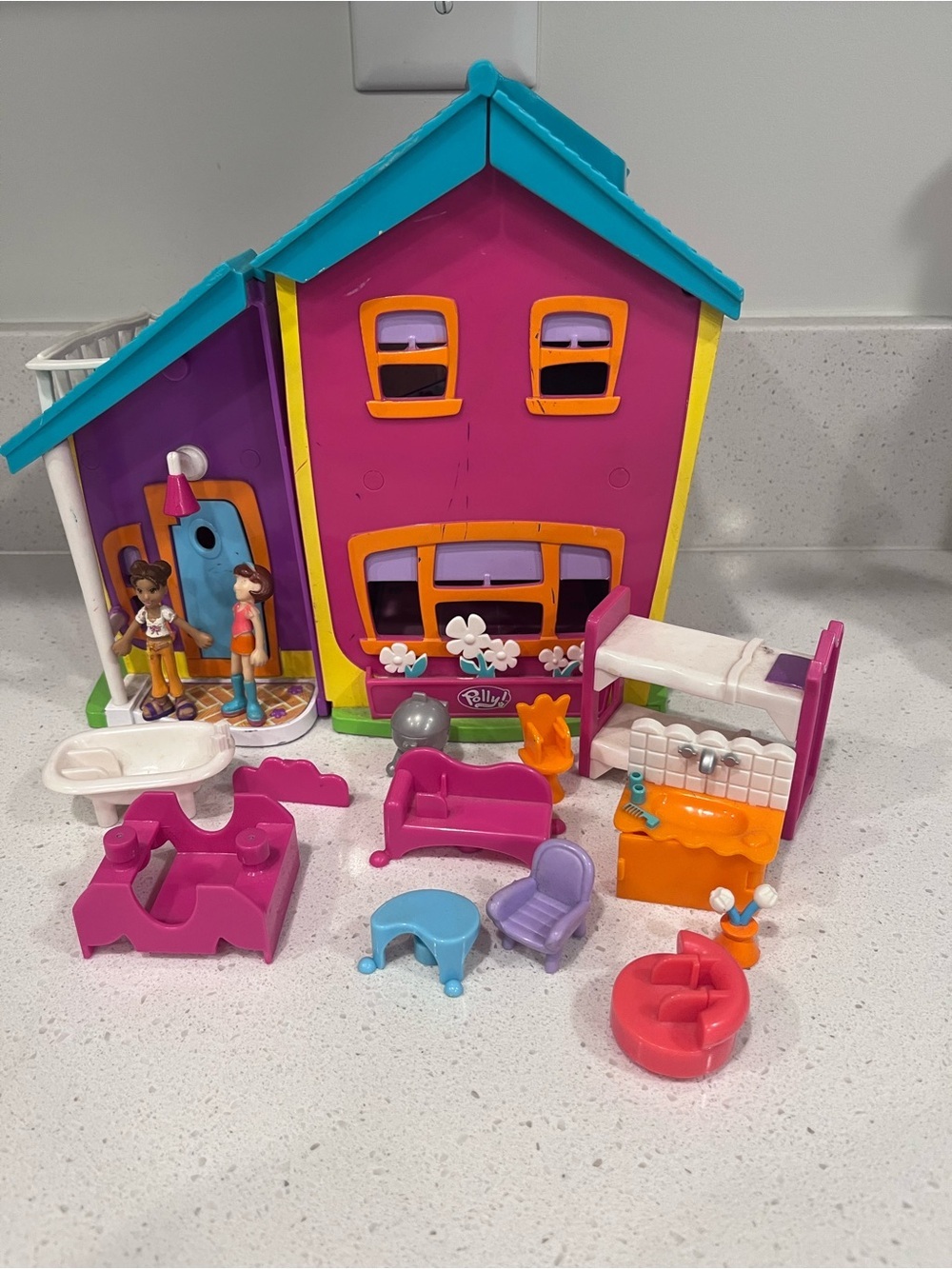 Vintage 2002 Polly Pocket Dollhouse Magnetic Bundle